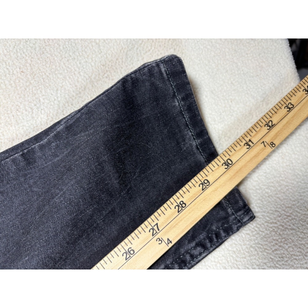 Levis 512 Slim Taper Mens Faded Whiskering Black Denim worn Jeans 31x32 806 - Picture 5 of 8